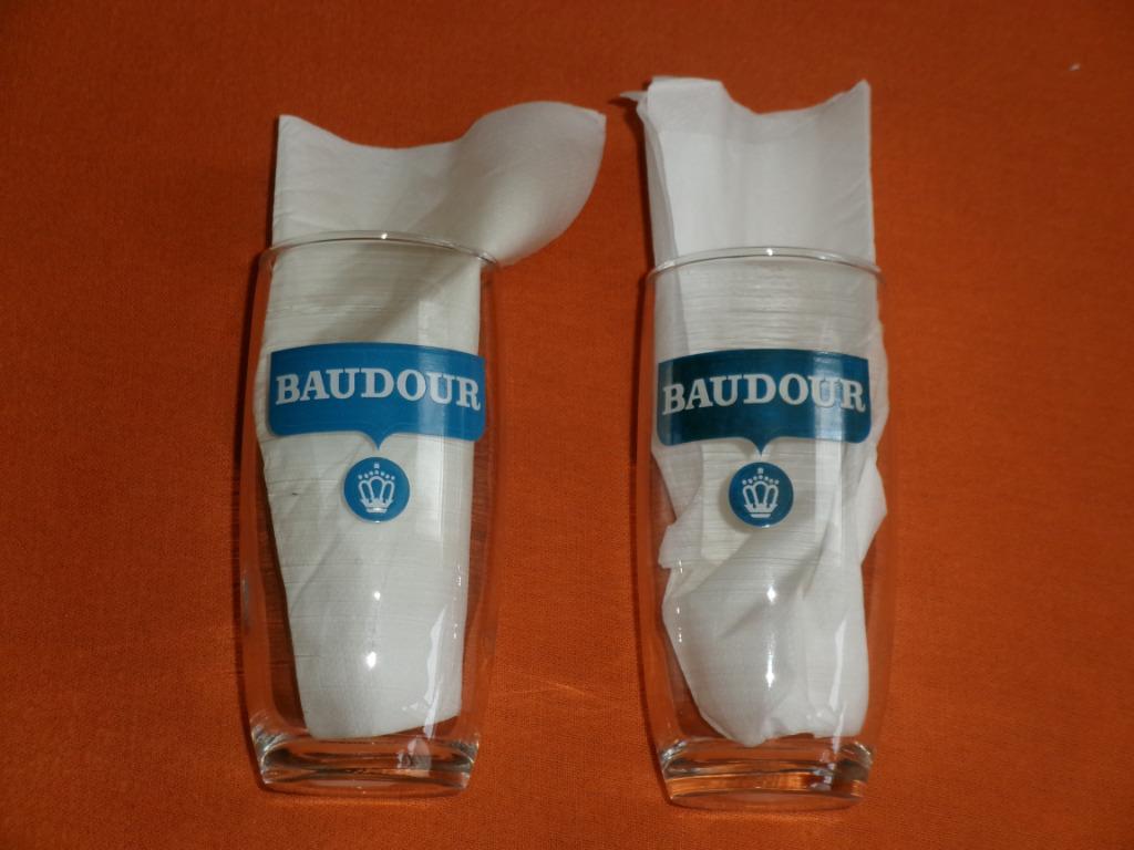 2 VERRES LIMONADE ** BAUDOUR **, Collections, Enlèvement, Utilisé, Verre ou Verres, Autres marques