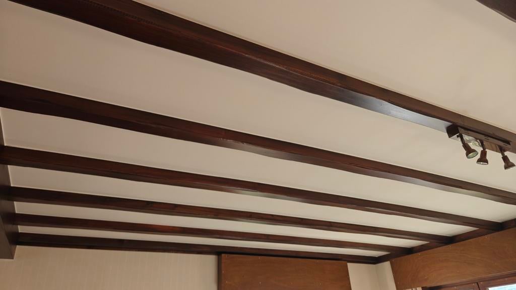 Houten balken, sierbalken , plafondbalken, Doe-het-zelf en Bouw, Hout en Planken, Ophalen, Gebruikt, Balk, 50 mm of meer