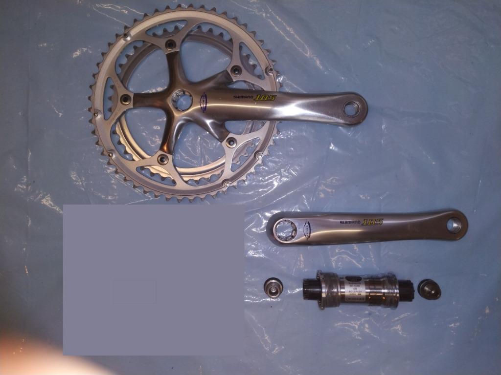 Retro Crankstel met trapas Shimano 105 type 5500, Fietsen en Brommers, Fietsonderdelen, Ophalen of Verzenden, Gebruikt, Overige typen
