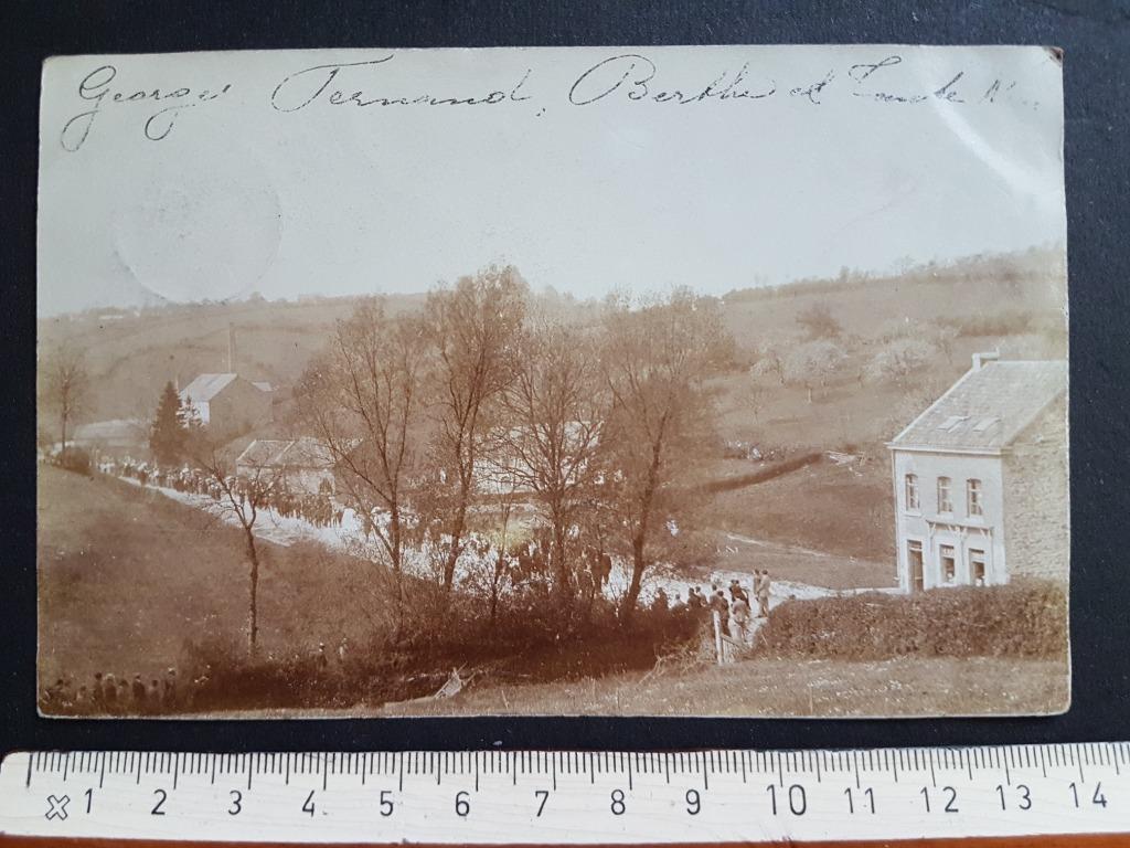 Carte photo procession ? enterrement ? 1909 Dison - Wenduyne, Enlèvement ou Envoi, Avant 1920, Affranchie, Liège