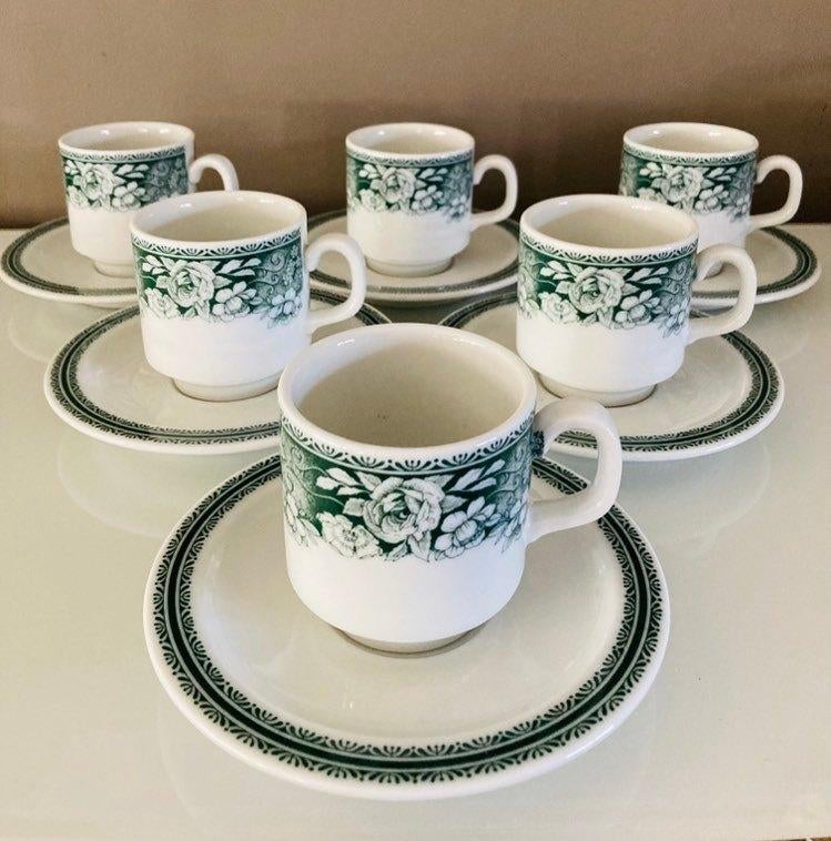 Set van 6 kopjes met onderbordjes - Mosa Maastricht, Ophalen of Verzenden, Nieuw, Overige stijlen, Kop(pen) en/of Schotel(s)