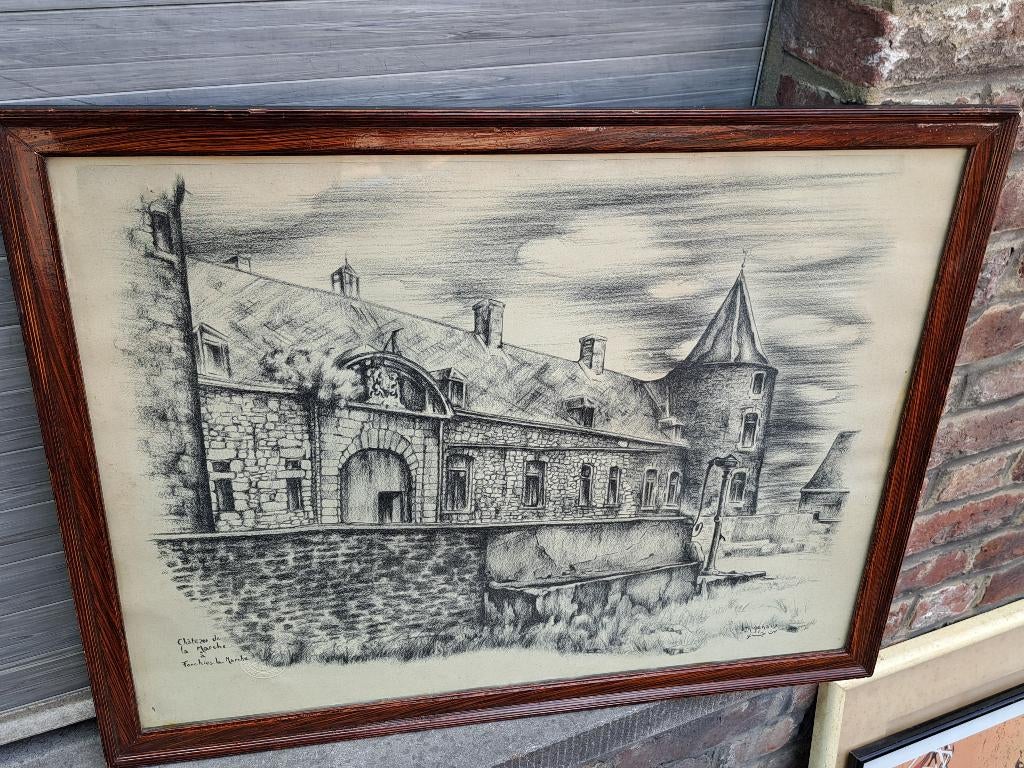 lithographie marche a forchie signe ben genaux, Antiquités & Art, Enlèvement ou Envoi