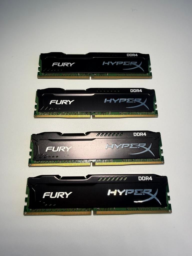 (4 beschikbaar) HyperX Fury DDR4 RAM – 16GB per module, Ophalen, DDR4, Zo goed als nieuw, Desktop