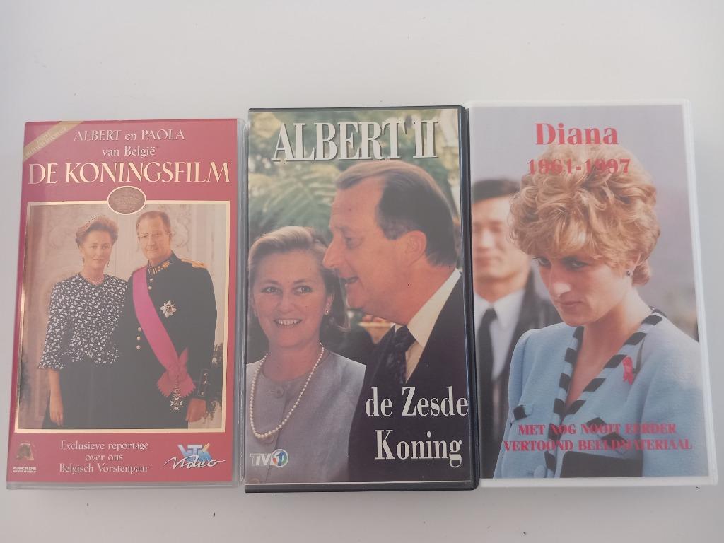 3x VHS Royal House Belgium UK Diana Albert Paola Royalty, Collections, Enlèvement ou Envoi