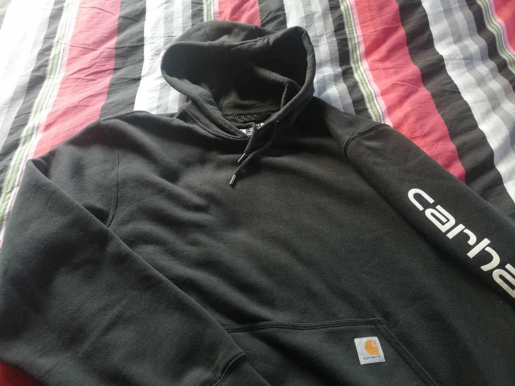 DIKKE TRUI MET KAP ZWART MERK CARHART – MAAT L – ALS NIEUW, Maat 52/54 (L), Zwart, Carhartt, Ophalen of Verzenden