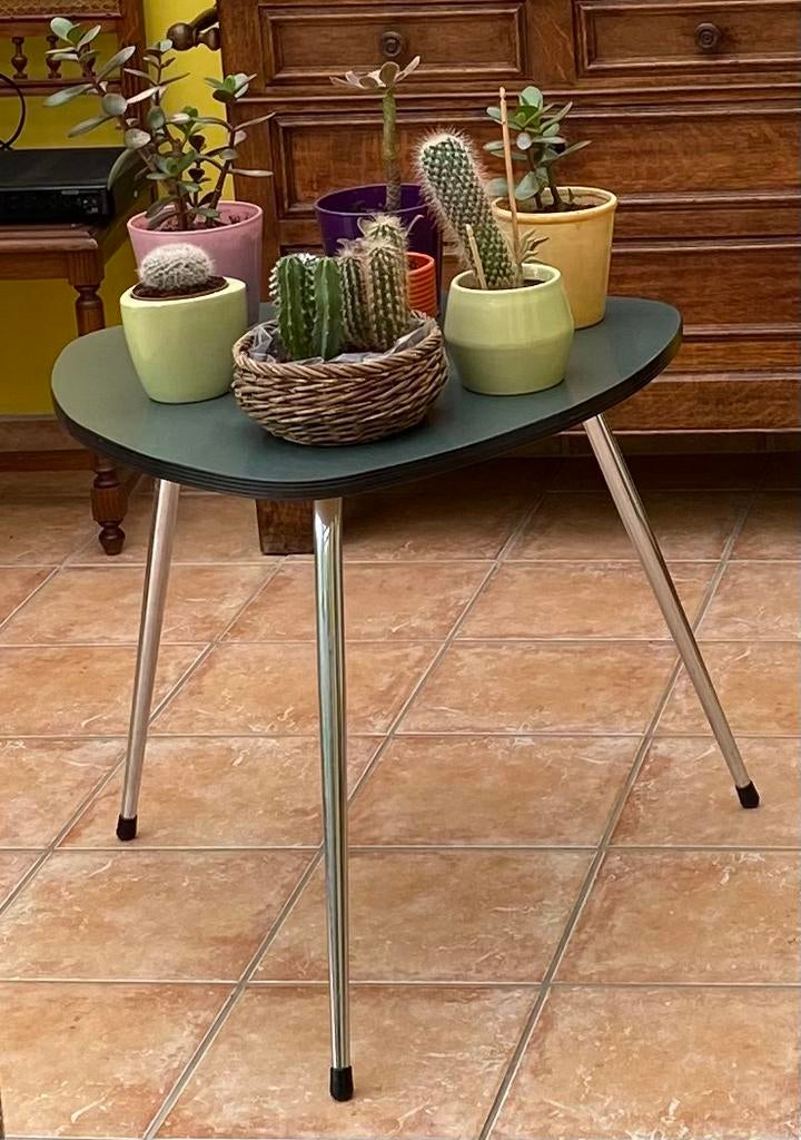 Petite table de salon vintage verte des années 60, Enlèvement