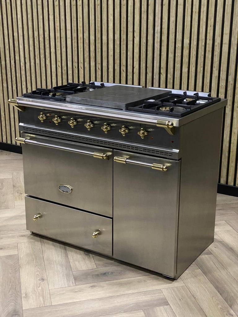 Luxe Lacanche Fornuis Gas 100cm + Coup de Feu + Warmhoudkast, Zo goed als nieuw, Grill, Elektrisch