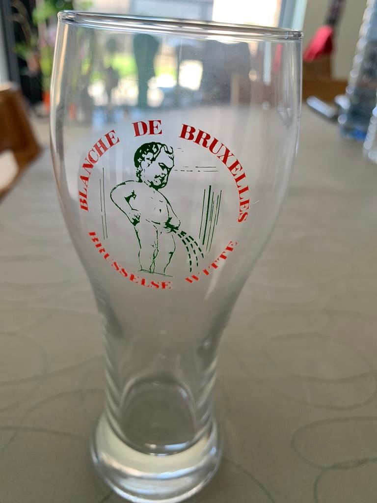1 bierglas Brusselse Witte, Ophalen of Verzenden, Zo goed als nieuw, Bierglas