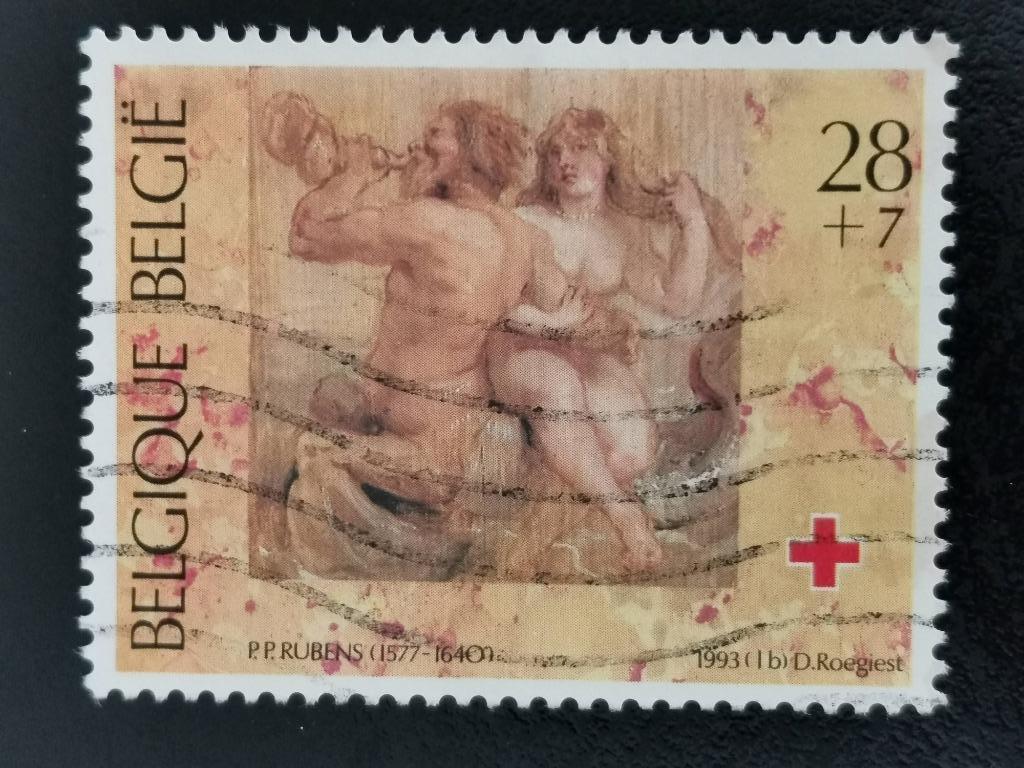Belgique 1993 - Croix-Rouge - Art - Rubens, Enlèvement ou Envoi, Affranchi, Art