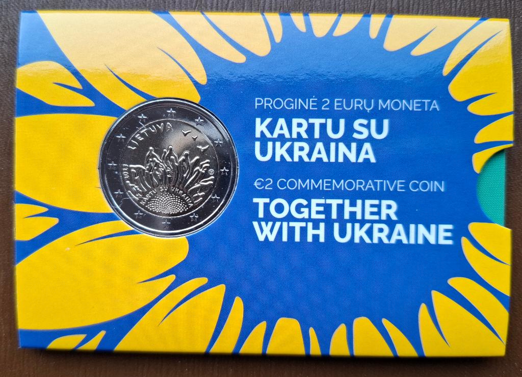 Coincard Litouwen 2023 - samen voor Ukraïne, Enlèvement ou Envoi, Autres pays, 2 euros, Monnaie en vrac