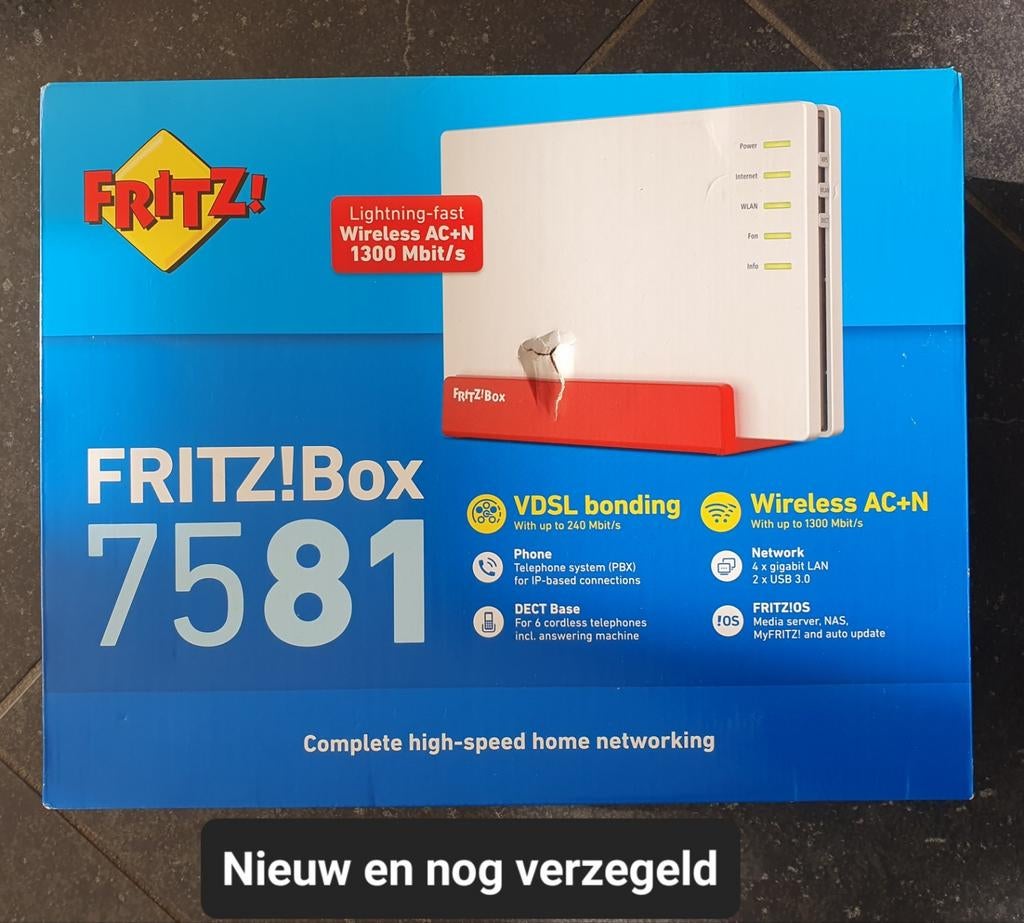 Fritzbox 7581 International VDSL ADSL/ADSL2 (NEW), Enlèvement ou Envoi, Neuf, Routeur avec modem, Fritzbox