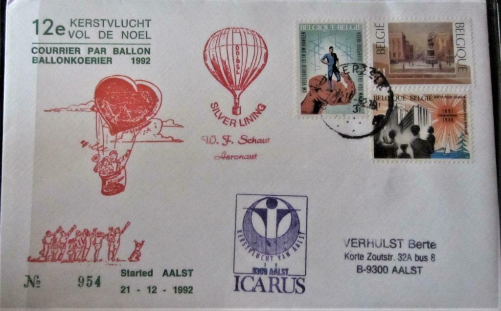 FDC- POSTZEGELS BELGIË- BALLONPOST- HERZELE, Ophalen of Verzenden, Gestempeld, Overige thema's