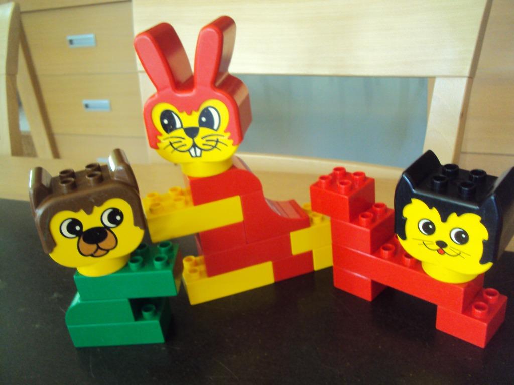 Duplo, vintage set "dieren" met poesje, hondje en konijn, Ophalen of Verzenden, Duplo