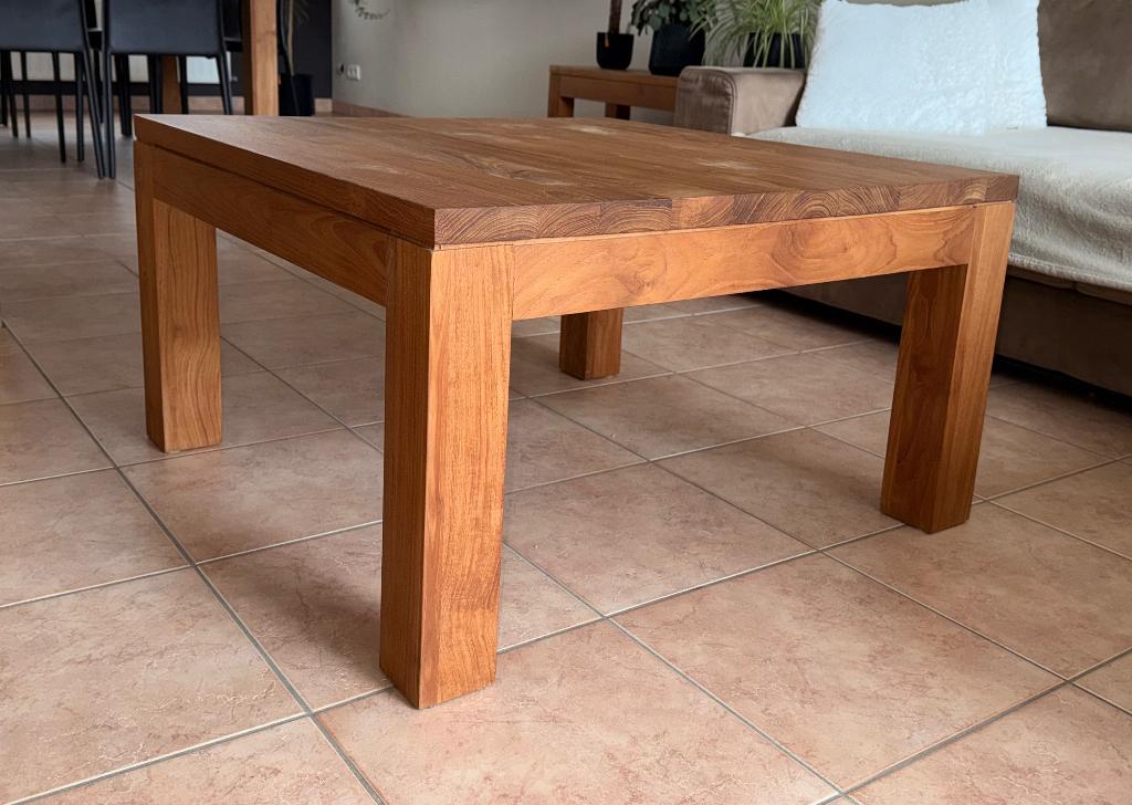Ethnicraft vierkante salontafel - teak - 80x80cm, Ophalen, Gebruikt, 50 tot 100 cm, 50 tot 100 cm