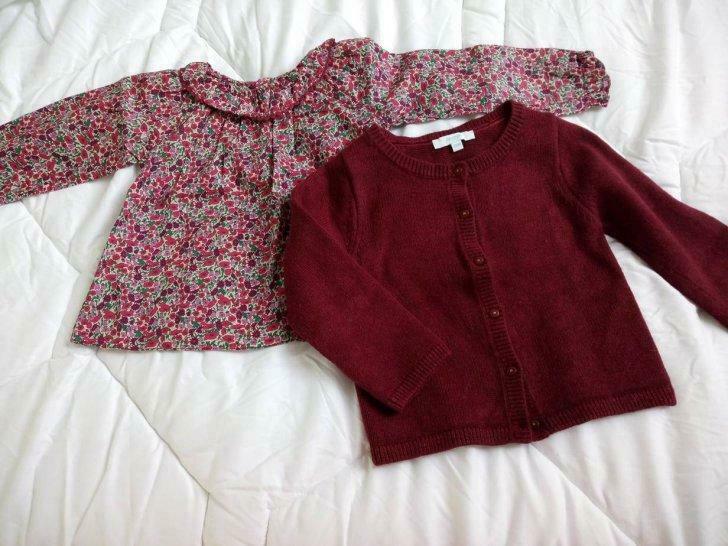 Jacadi bloes + gilet, Enlèvement ou Envoi, Utilisé, Fille