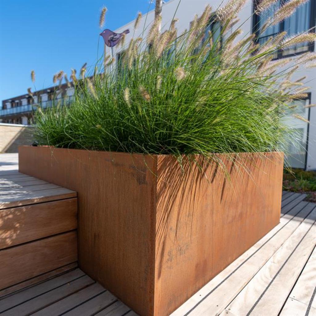 plantenbak / bloembak cortenstaal (ook op maat verkrijgbaar), Verzenden, Nieuw, Balkon, Metaal