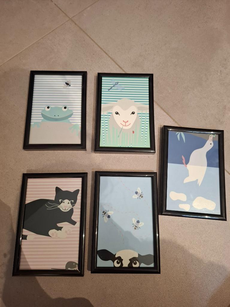5 zwarte kadertjes Ikea met postkaartjes Wiebke Braasch, Ophalen, Zo goed als nieuw