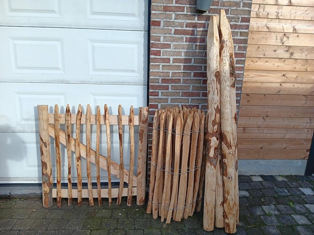 Kastanje kastanjehouten poortje hekwerk palen, Ophalen, Nieuw