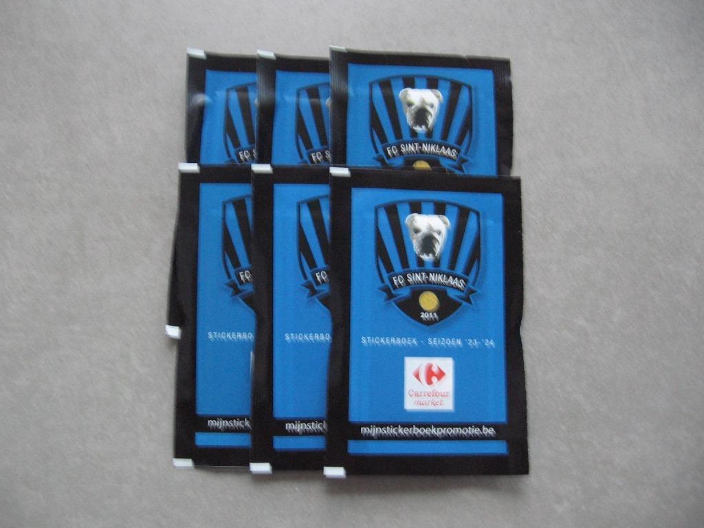6 pakjes voetbalstickers FC SINT-NIKLAAS 2023-24 !!!!!!!!!!!, Overige supermarkten, Ophalen of Verzenden