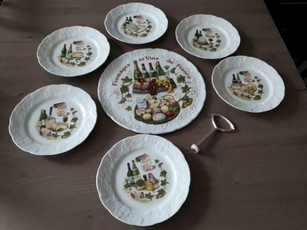 199) Service à fromage en porcelaine  6 personnes, Neuf, Porcelaine