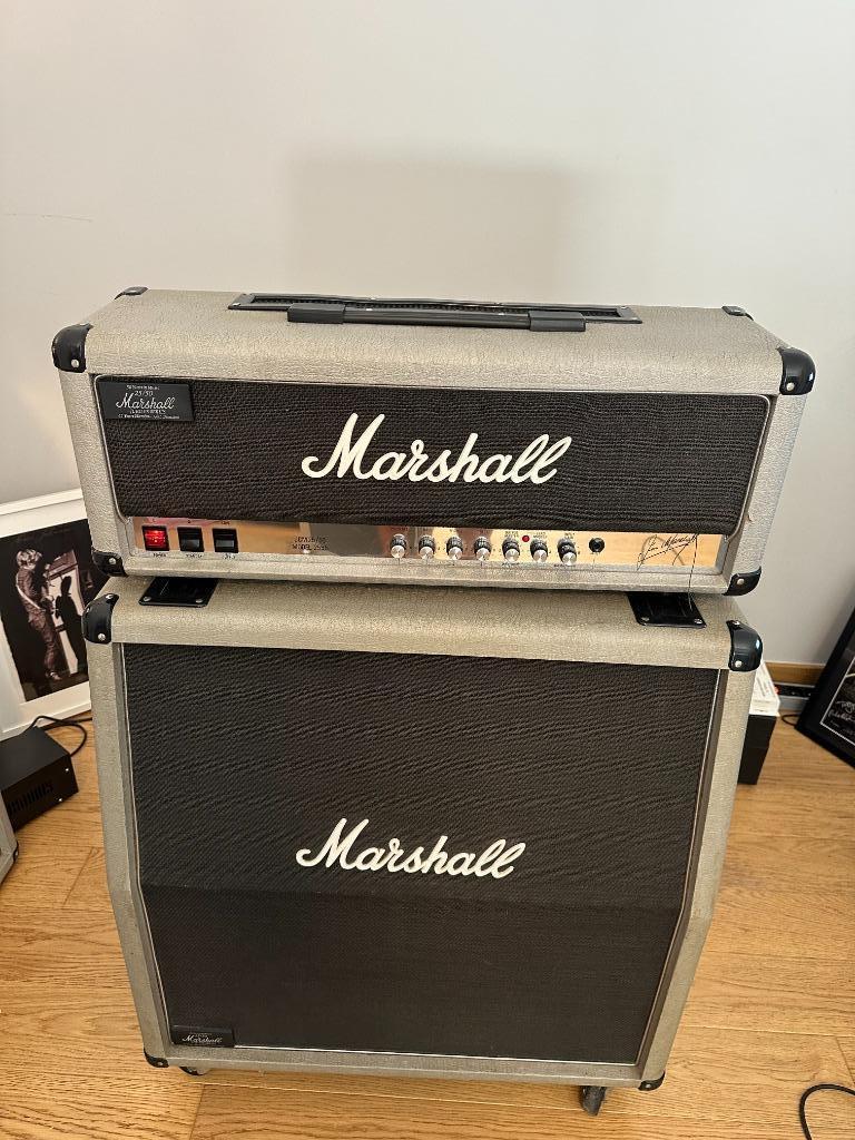 Marshall Silver jubilee  4*12 2555 cab original 1987, Musique & Instruments, Enlèvement, Utilisé, Guitare, 100 watts ou plus