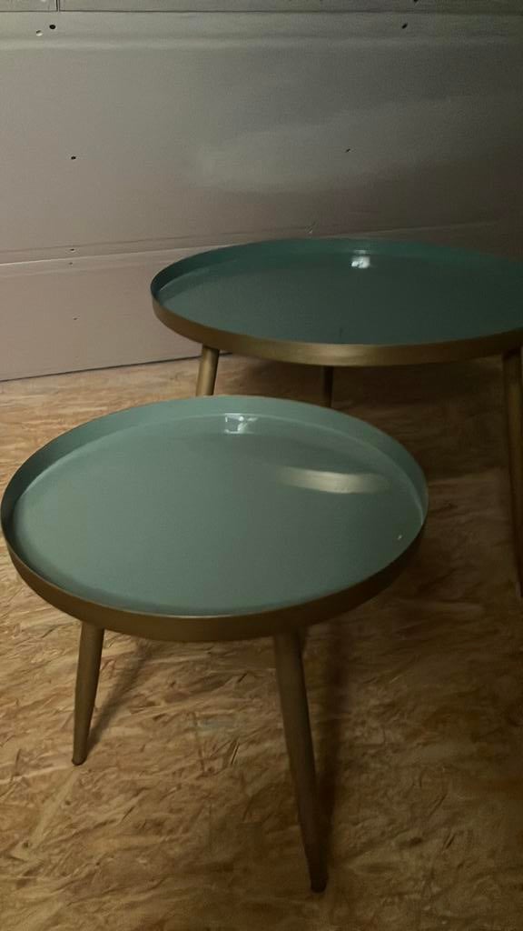 Bijzettafeltjes te koop, Rond, Moins de 55 cm, Enlèvement, Métal ou Aluminium
