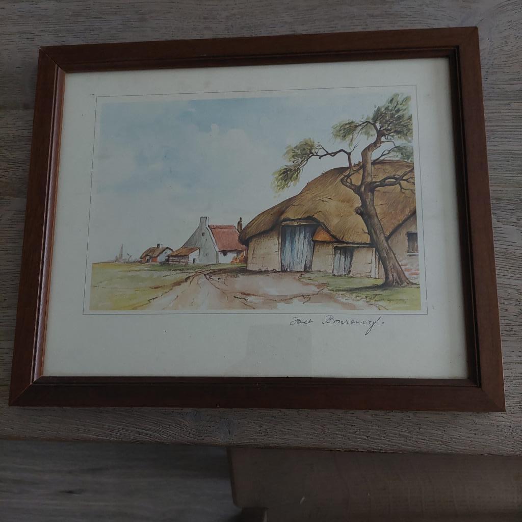 schilderij "Het Boerenerf", Antiek en Kunst, Ophalen of Verzenden