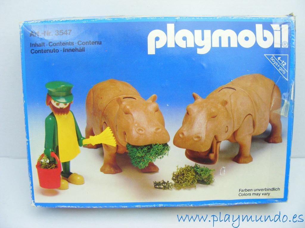 Playmobil 3547; Nijlpaarden met oppasser (1981-1988), Verzamelen, Ophalen of Verzenden, Gebruikt