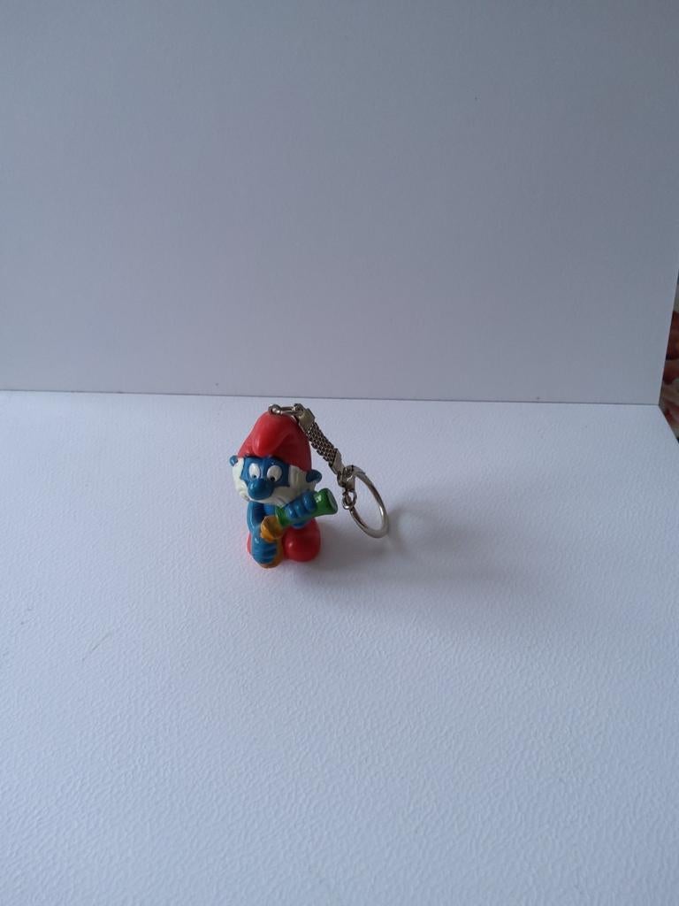Sleutelhanger van de Grote Smurf, Verzamelen, Smurfen, Ophalen of Verzenden, Gebruikt, Grote Smurf, Poppetje, Figuurtje of Knuffel