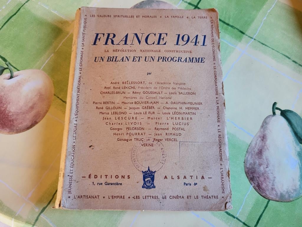 livre France 1941, France période Vichy, Collections, Envoi
