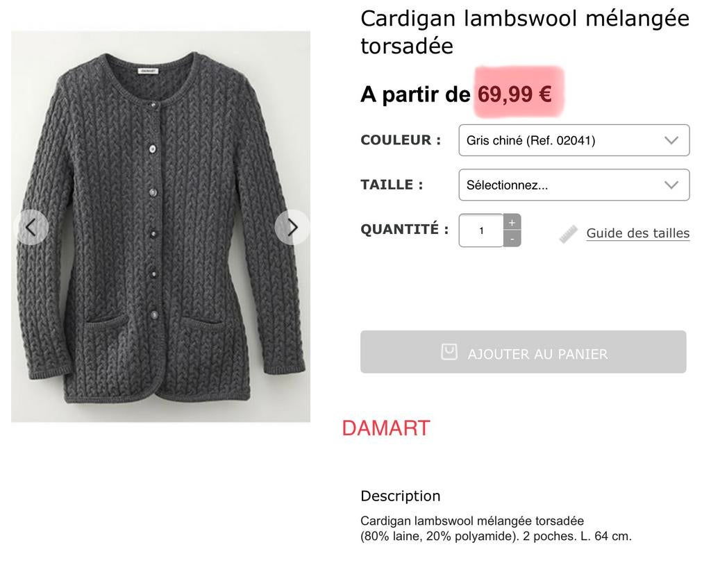 Gilet Damart  !  XL 80% laine NEUF, Vêtements | Femmes, Pulls & Gilets