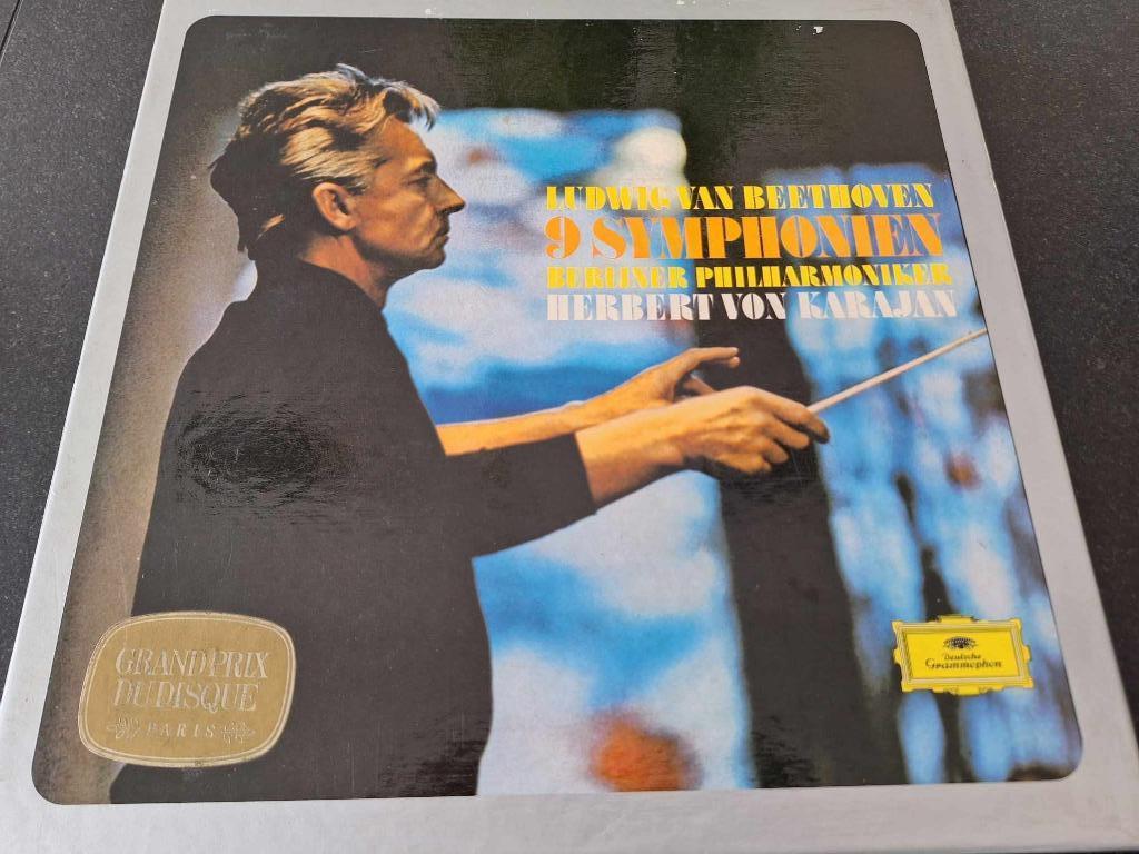Beethoven / Karajan - 9 Symphonien Box 8 x Lp's Vinyl, Ophalen of Verzenden, Kamermuziek, Gebruikt, 12 inch