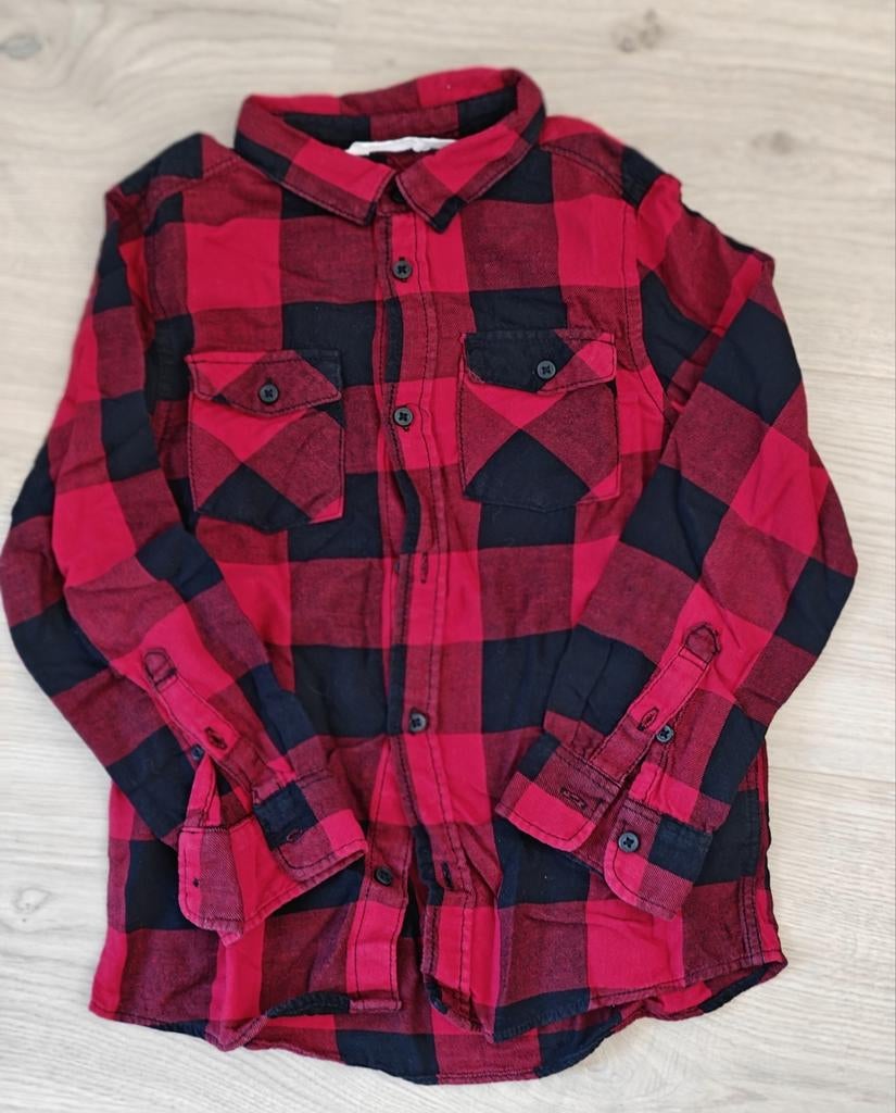 Geruit rood hemd maat 122 H&M, Ophalen of Verzenden, Zo goed als nieuw