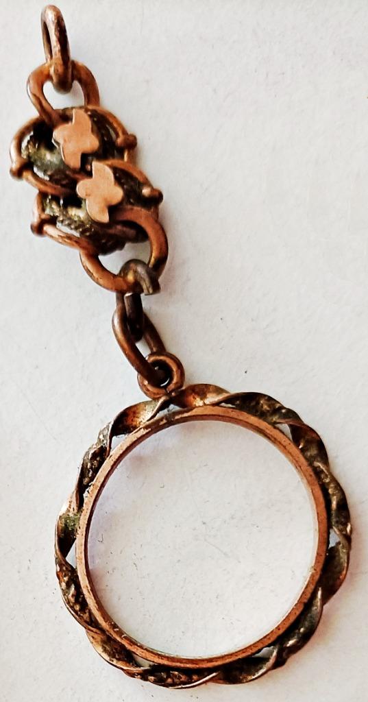 Pendentif vintage porte-pièce en cuivre, Enlèvement ou Envoi, Autres couleurs, Autres représentations, Utilisé