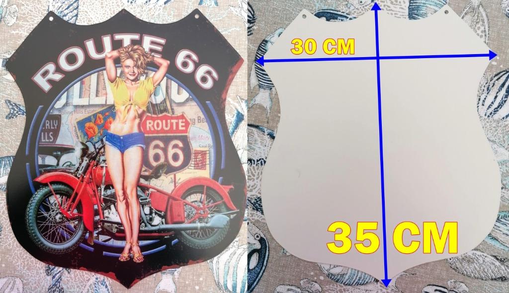 ROUTE 66-PIN UP-MOTO-, Verzamelen, Ophalen of Verzenden, Nieuw, Reclamebord