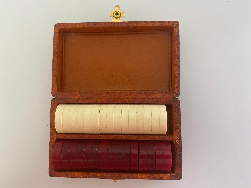 Vintage Doosje Jetons 2 x 15, Ophalen of Verzenden