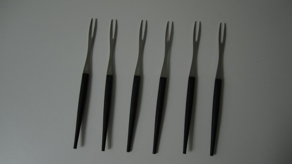 VINTAGE ZES FONDUE VORKEN - LE CREUSET - 1973, Verzenden, Zo goed als nieuw, Fondue-accessoires