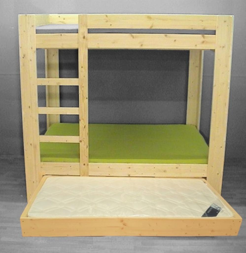 houten STAPELBED met onderschuifbed 4 hoogtes 10 matrasmaten, Huis en Inrichting, Ophalen of Verzenden, Nieuw, Twijfelaar, Stapelbed