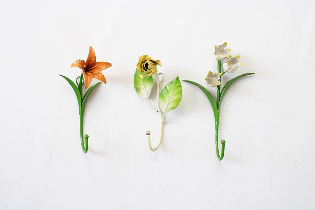 vintage kapstokhaken in de vorm van bloemen, Antiek en Kunst, Ophalen of Verzenden