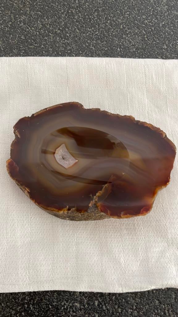 Agaat gepolijst als asbak of voor juwelen, Verzamelen, Mineralen en Fossielen, Ophalen
