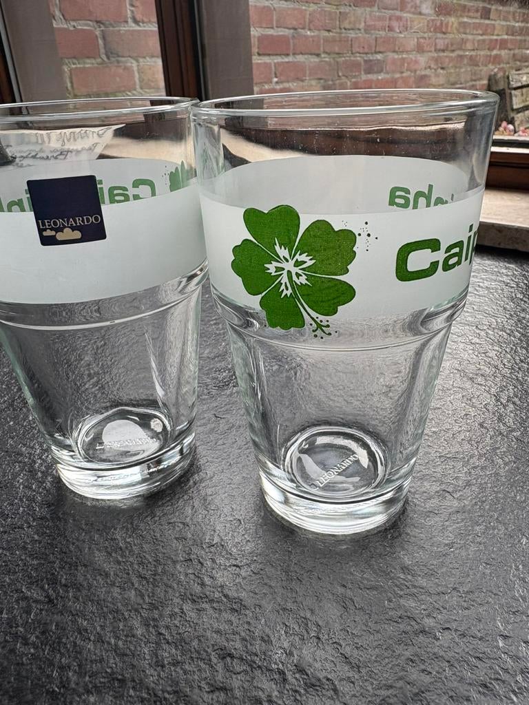 2 Cocktail glazen - caipirinha - 4 dl, Huis en Inrichting, Ophalen, Gebruikt, Glas, Glas of Glazen