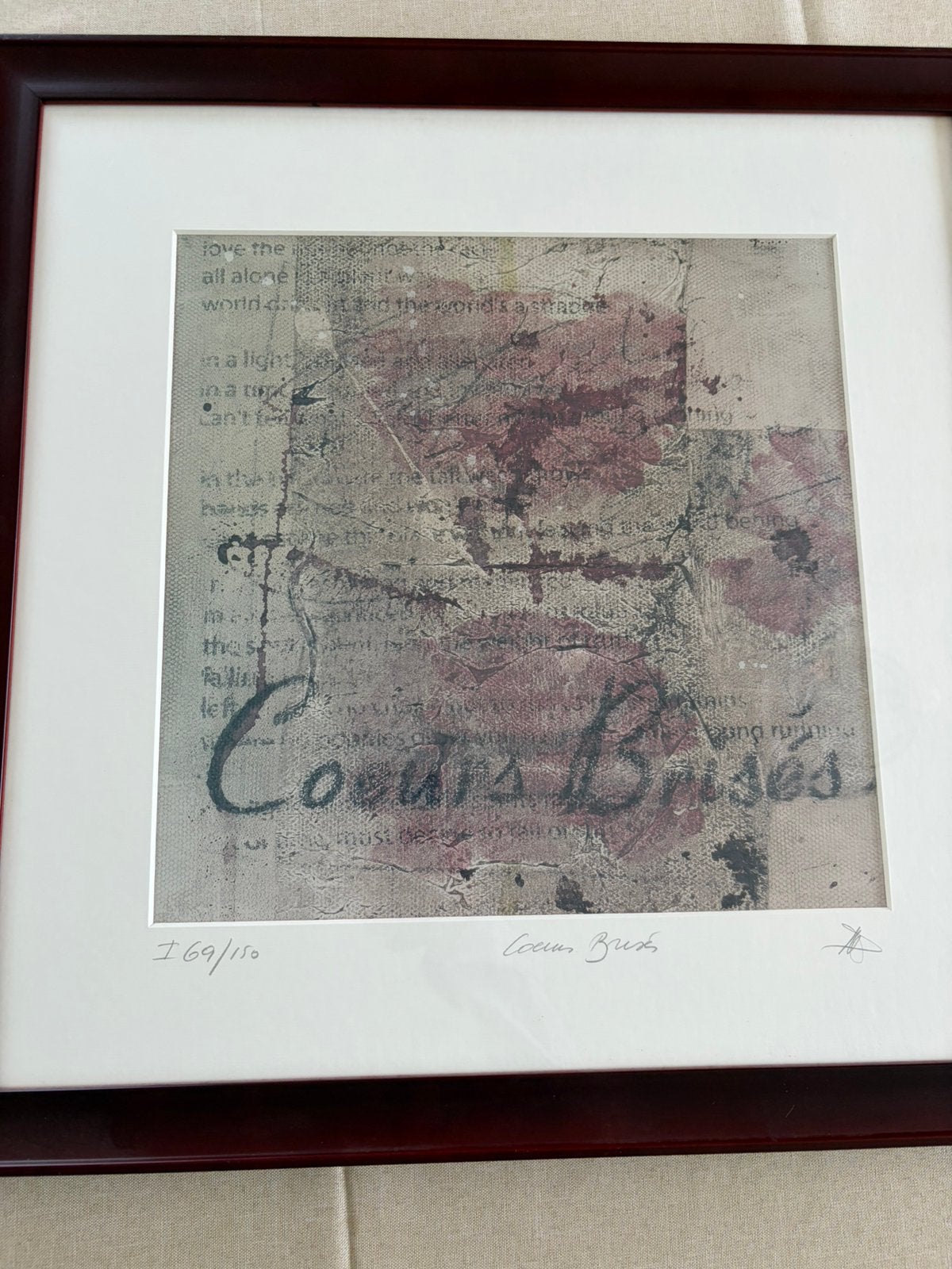 Litho Coeurs Brisés, Antiquités & Art, Art | Eaux-fortes & Gravures, Enlèvement