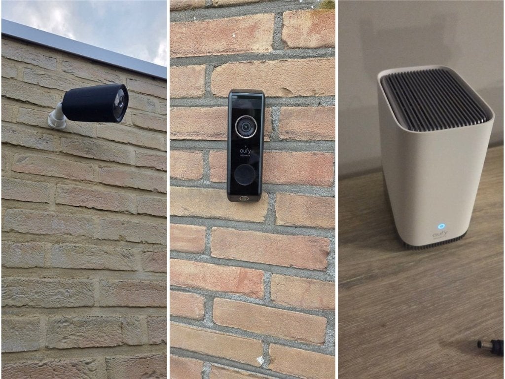 Eufy set: 3x S330 4K solarcamera + deurbel + HomeBase 3, Audio, Tv en Foto, Ophalen of Verzenden, Zo goed als nieuw, Buitencamera