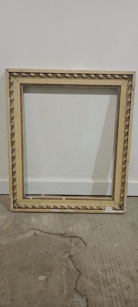 Cadre vide Ancien Bois Patine Crème 35x43cm, c60, Maison & Meubles, Accessoires pour la Maison | Cadres, Utilisé, Bois, Enlèvement
