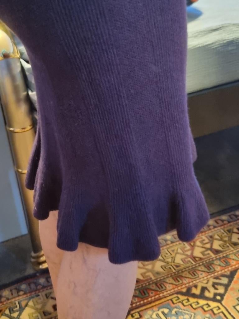 Paarse rok met 40 speciale randen, chique gekruld, Kleding | Dames, Rokken, Gedragen, Maat 38/40 (M), Paars, Knielengte, Ophalen of Verzenden
