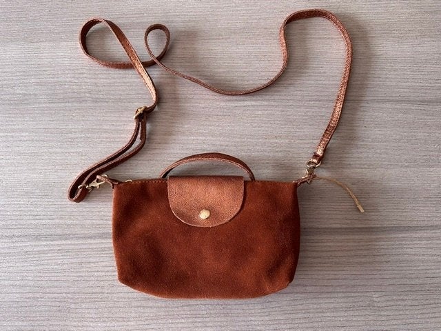 Sac en daim (nr7835), Enlèvement ou Envoi, Neuf, Brun, Sac à bandoulière