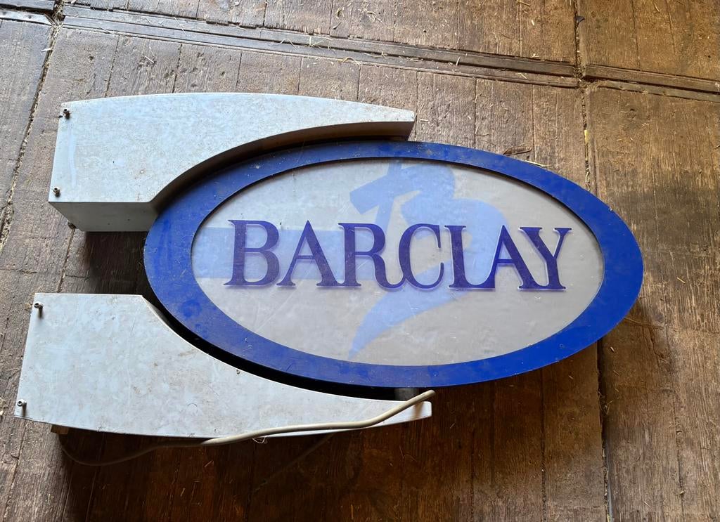 Barclay Lichtreclame bord, Ophalen, Gebruikt