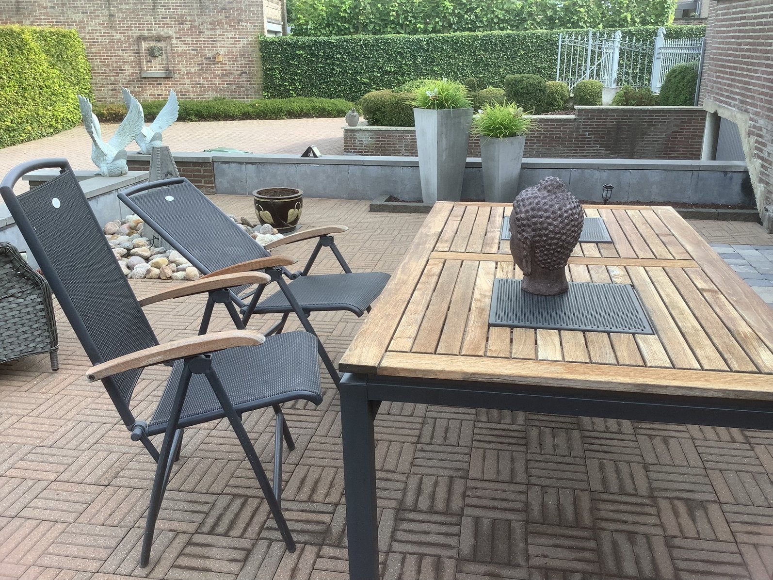 Hartman tuintafel en 2 ligstoelen hartman, Tuin en Terras, Ophalen, Gebruikt, Aluminium, Tuinset