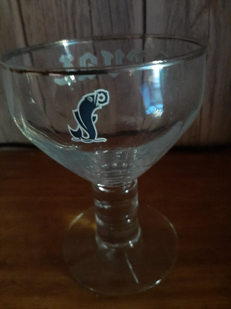 ORVAAL GLAS MET DOORBOORDE RING, Verzamelen, Biermerken, Ophalen of Verzenden, Zo goed als nieuw, Glas of Glazen, Overige merken