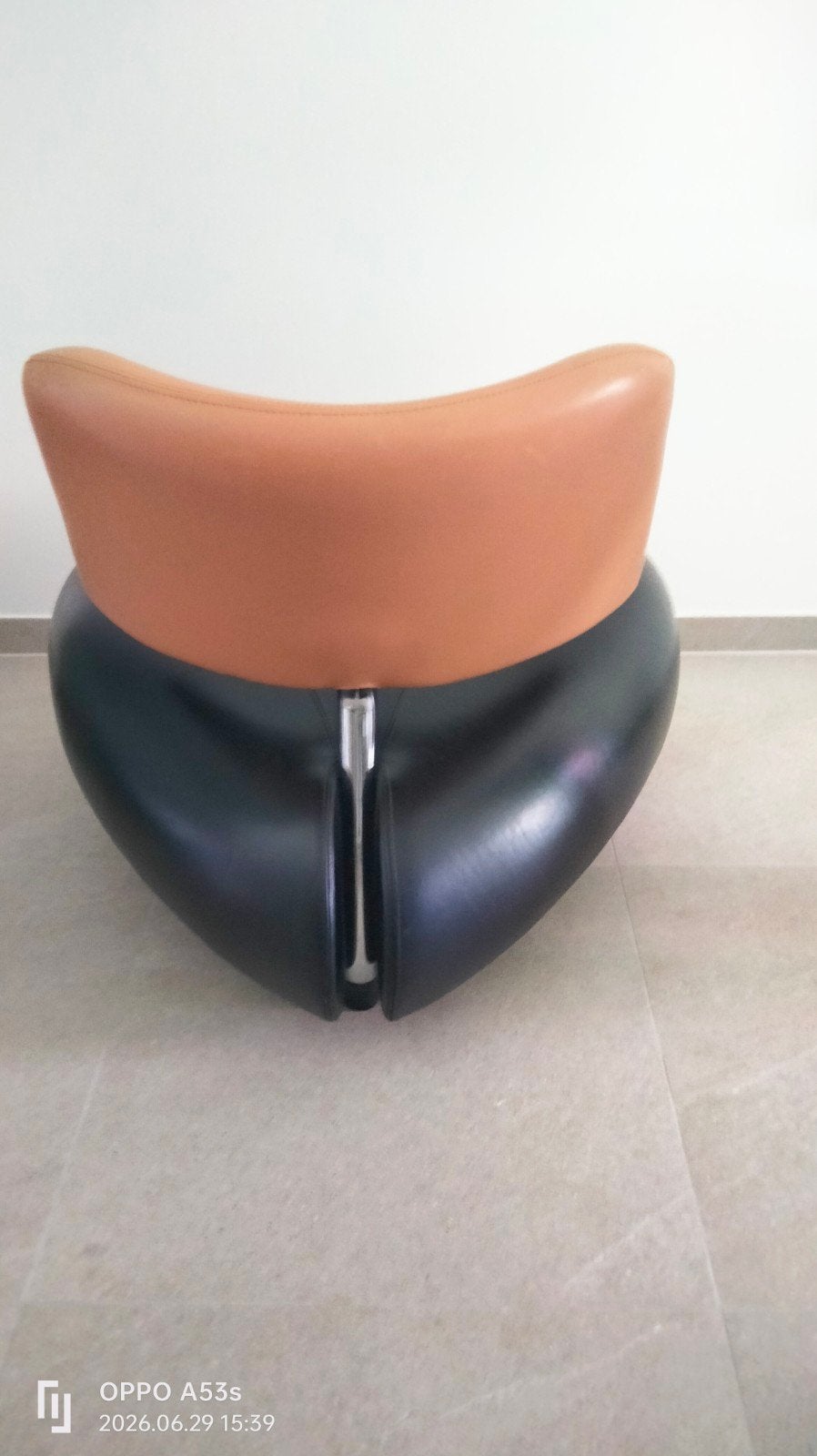 Deux chaises Leolux type pallone black r, Enlèvement, Utilisé, Cuir